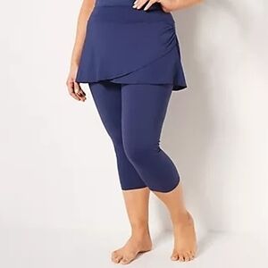 Lands' End Dark Blue Skirted Swim Leggings